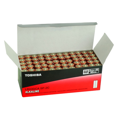 60 x baterie alkaliczne AAA LR03 1,5V R3 TOSHIBA T00159944