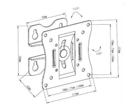 Uchwyt do TV LED/LCD 10-27" 15KG regulacja pion/poziom CV-25