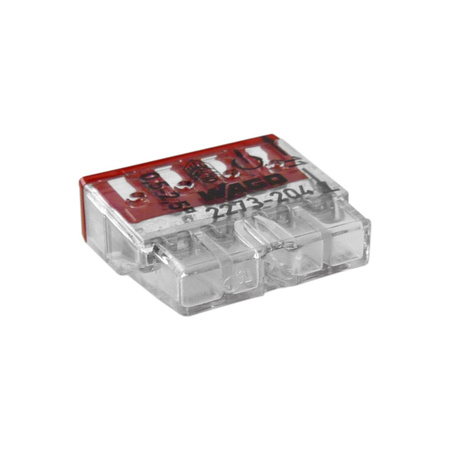 Szybkozłączka 4x0,5-2,5mm2 do puszek instalacyjnych na drut Cu - WAGO 1 sztuka 100 sztuk 1-2273-204