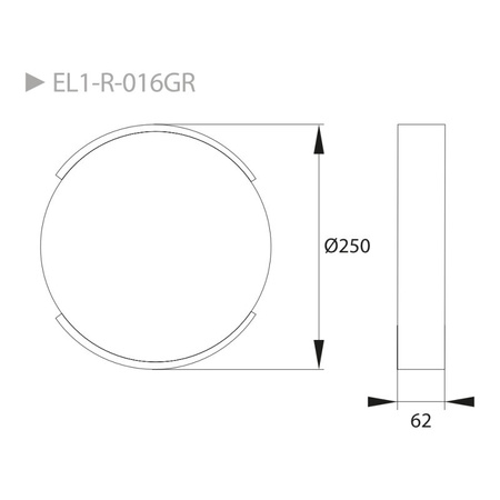 Oprawa elewacyjna LED VALANT 16W 4000K 1180LM IP65 250x62mm okrągła GRAFIT Bemko C25-EL1-R-016GR-4K