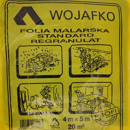 Folia malarska ochronna 4x5m regranulat Wojafko różne grubości DV-100
