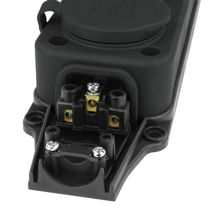 Listwa zasilająca 3 gniazda 16A 230V bez kabla czarna Schuko 3101-308-0300