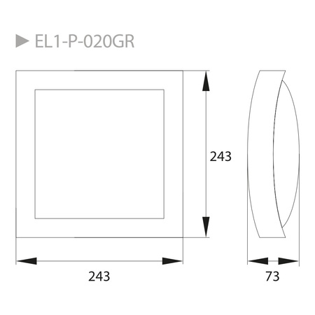 Oprawa elewacyjna LED VALANT 20W 4000K 1470LM IP65 GRAFIT Bemko C25-EL1-P-020GR-4K