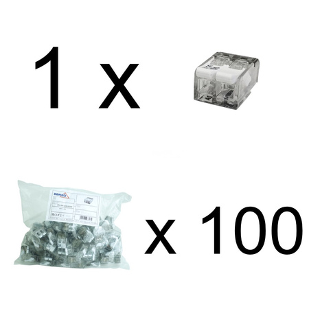 Szybkozłączka instalacyjna 4 mm2 x 2 BEMKO 1 sztuka 100 sztuk 1-E03-P052
