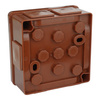puszka n/t brązowa bez zacisków 6 wlotów 2 wkręty wym/zew 86x86x40 mm IP55 ViPlast 022-02