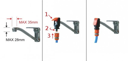 Uniwersalne przyłącze na kran BLACK LINE BRADAS ECO-4129