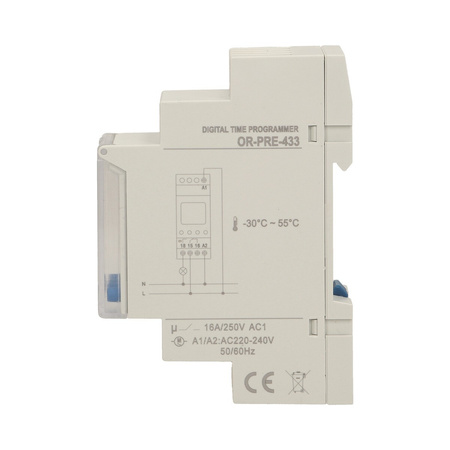 Elektroniczny programator czasowy. 52 programy. 3 języki menu. 2 moduły. DIN TH-35mm