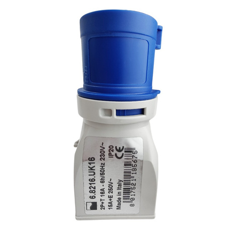 Marlanvil Adapter kempingowy wtyczka CEE 16A na 15A 250V gniazdo brytyjski standard przejściówka IP20 6.8216.UK16
