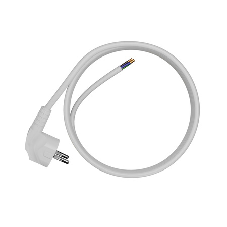Przewód przyłączeniowy 3m z wtyczką kątową Uni-Schuko 250V 16A 3x1,5 mm² OMY PP-50 biały W-97181