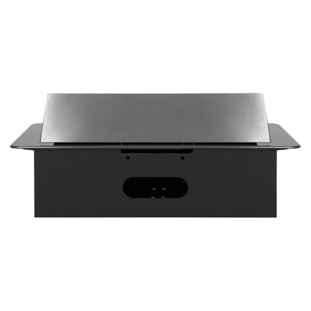 Gniazdo meblowe wpuszczane w blat z płaskim. frezowanym rantem. 3x2P+Z. grafit OR-AE-1336/GR