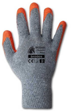 Rękawice ochronne HUZAR CLASSIC PLUS lateks rozmiar 9 BRADAS RWHCP9