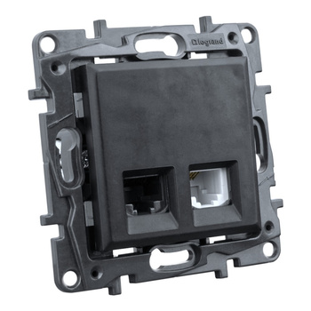 Gniazdo komputerowo - telefoniczne 1 x RJ45 1x RJ11 czarne Niloe Step 863556