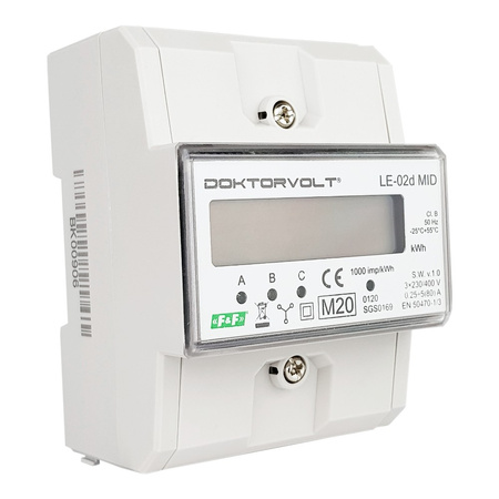 3 fazowy licznik zużycia energii 80A wskaźnik trójfazowy LE-02d MID F&F LE-02D