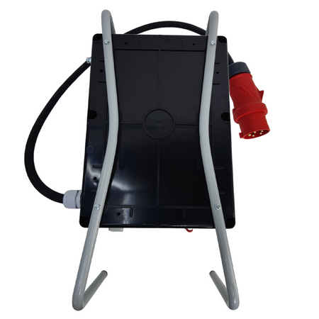 Rozdzielnica budowlana 32A 16A skrzynka elektryczna na stojaku z kablem 2x230V Schuko Doktorvolt ECO-S/FI SKHU DV-0403-D
