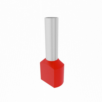 100szt. 2x1/8mm Końcówka tulejkowa izolowana podw. czerw. TE1008 Elpromet C.22.01008
