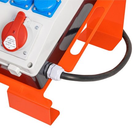 Rozdzielnica budowlana na stojaku zabezpieczona SET-S/FI przenośna z gniazdami 16A 32A CEE MENNEKES 4x230V rozdzielnia elektryczna na budowę skrzynka elektryczna z zabezpieczeniem Schuko Doktorvolt DV-0126-D