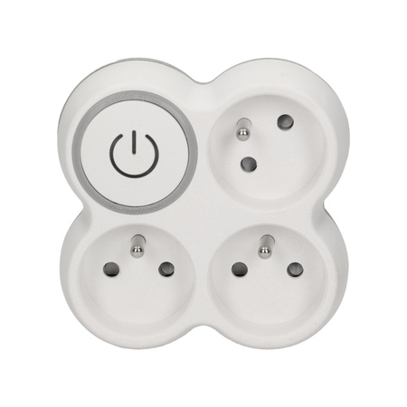 Rozgałęźnik. 3 gniazda 2P+Z z podświetlanym wyłącznikiem ON/OFF OR-AE-1378