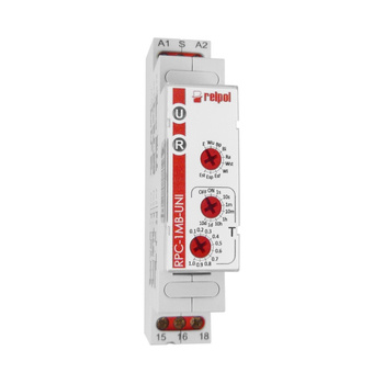 Przekaźnik czasowy wielofunkcyjny 1P 12-240V 10- funkcyjny 8 zakresów RPC-1MB-UNI Relpol 0240