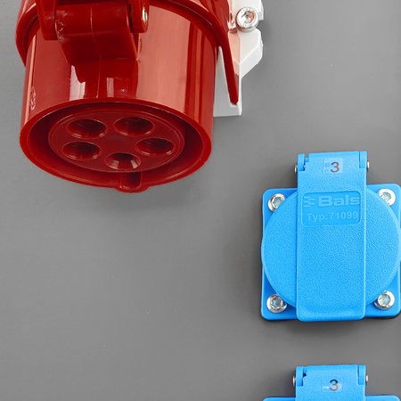 Rozdzielnica budowlana OS-S/FI SET 2x32A 1x16A CEE MENNEKES z gniazdami 8x230V na stojaku wyłącznik różnicowy rozdzielnia elektryczna przenośna na budowę skrzynka elektryczna z zabezpieczeniem Doktorvolt DV-8379-D