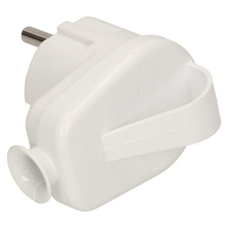 Wtyczka kątowa 2P+Z z uchwytem. biała WT-16UZ/BIAŁY