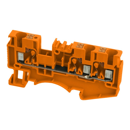 Złączka szynowa 2,5mm2 1P 3-przewodowa zacisk push-in pomarańczowa DS2.5-TW-01P-15-00A(