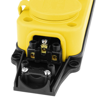 Listwa zasilająca 3 gniazda 16A 230V bez kabla żółta Schuko 3101-308-0700