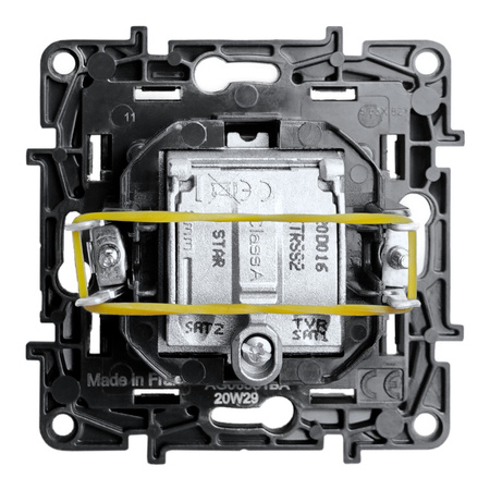 Gniazdo TV-R-SAT-SAT 2-przewodowe gwiazda 1,5 dB czarne Niloe Step 863582