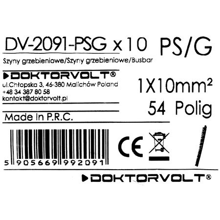 Szyna  łączeniowa grzebieniowa PS/G 1-fazowa 54-modułowa 10mm2 63A 2091