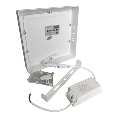 Oprawa LED 13W 4000K 1020lm neutralna biała natynk kwadrat zasilacz panel MATIS PLUS GTV LD-MAN13W-NBP