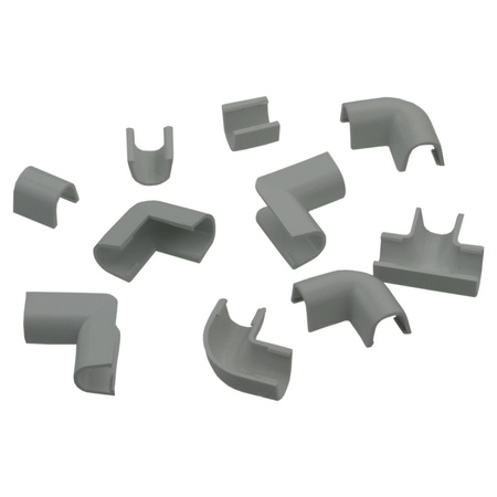 10szt Komplet złączek prostych i narożników blister Cablefix 2201 szary 8x7mm Inofix 3210-7