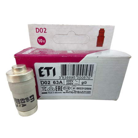 Wkładka topikowa ETI porcelana D02 63A/400V 002212005