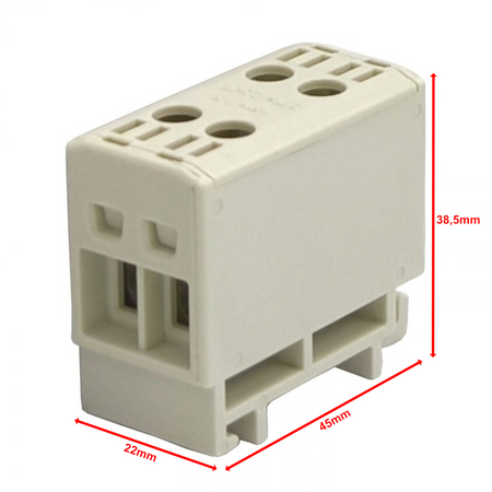 Złączka szynowa uniwersalna ETB 16/1x2 Al/Cu elektryczna śrubowa 4 otwory do kabli Elektro Becov UK2016.21
