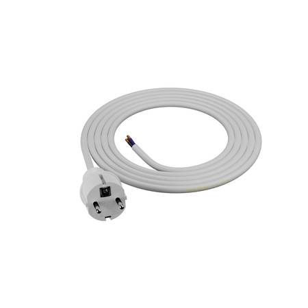 Przewód przyłączeniowy 2m z wtyczką prostą 250V 16A 3x1,5 mm² IP44 H05VV-F PP-40H biały W-98381