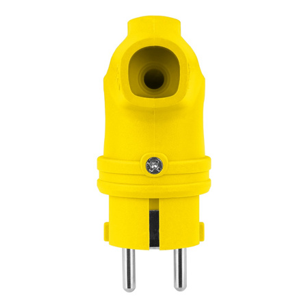 Wtyczka gumowa kątowa 16A 230V żółta Schuko 3101-302-0700