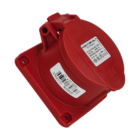Gniazdo tablicowe proste CEE 400V 16A/5P 75x75 mm TP Electric 3105-322-1675