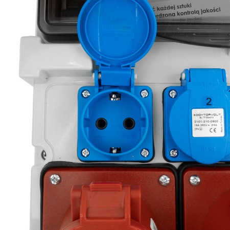 Rozdzielnica budowlana 3x16A 2x32A CEE 4x230V z uchwytem i wtyczką tablicową Doktorvolt TR-S/FI DV-5053-D