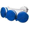 Rozgałęźnik przenośny szaro-niebieski R-X3/44S IP44 3×2P+Z 16A 250V Schuko W-01161