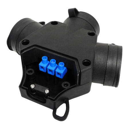 Jednofazowe gniazdo trójdrożne 3x16A 230V schuko IP44 rozgałęźnik TpE 3101-314-0300