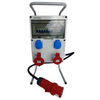 Rozdzielnica budowlana 32A 16A skrzynka elektryczna na stojaku z kablem 2x230V Schuko Doktorvolt ECO-S/FI SKHU DV-0403-D