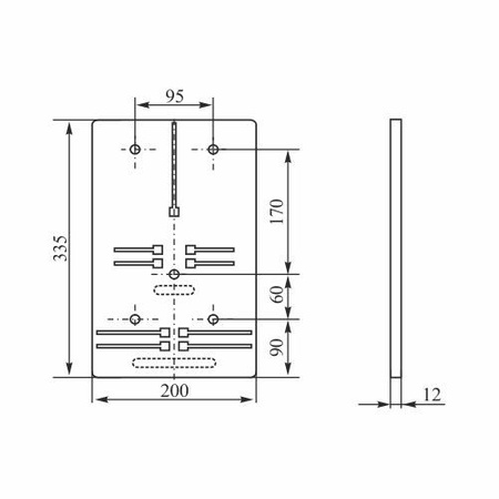 1 lub 3 fazowa Tablica licznikowa bez zacisków T-U 1F/3F-b/z-12 E-P 10.12
