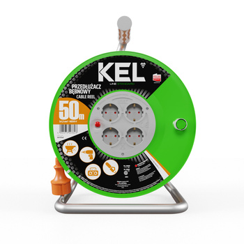 Przedłużacz bębnowy 50m 4 Gniazda 230V Schuko 3680W W-97542