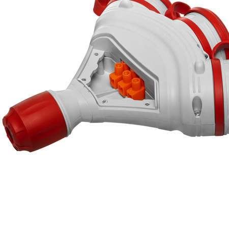 Trójdrożne gniazdo Schuko IP44 3×2P+Z 16A 250V szaro-czerwone GN-X3/44S W-01163