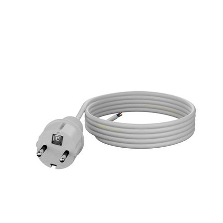 Przewód przyłączeniowy 4m z wtyczką prostą 250V 16A 3x1 mm² IP44 H05VV-F PP-40H biały W-98375