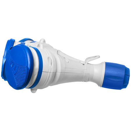 Trójdrożne gniazdo Schuko IP44 3×2P+Z 16A 250V szaro-niebieskie GN-X3/44S W-01165