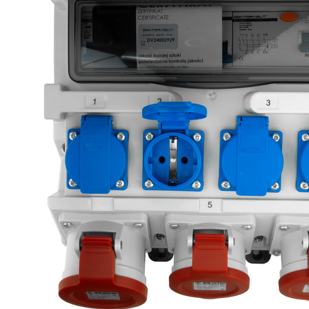 Rozdzielnica budowlana TR-S/FI 32A 2x16A 4x230V SKH Schuko Doktorvolt DV-7266-D