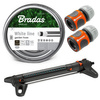 Zestaw do nawadniania ogrodu Bradas Wąż White Line ⅝” + Gardena zraszacz Aquazoom 350m2 + 2X Gardena złączka DVZ-0003
