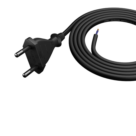 Przewód przyłączeniowy 1m z wtyczką płaską 2×0,75 mm² OMY P czarny W-98464