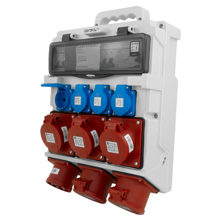 Rozdzielnica budowlana 3x16A 2x32A CEE 4x230V z uchwytem i wtyczką tablicową Doktorvolt TR-S/FI DV-5053-D