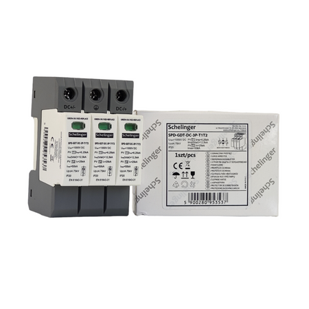 Ogranicznik przepięć 3P 12,5kA DC 1000V klasy T1 T2 Z iskiernikiem gazowym A52-SPD-GDT-DC-3P-T1T2