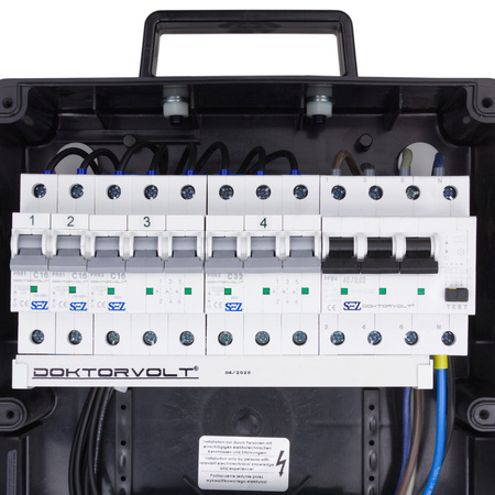 Rozdzielnica budowlana z kablem TD-S/FI SKH 32A 16A 4x230V Schuko Doktorvolt DV-6794-D